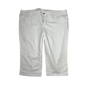 Lane Bryant Capri Pedal Pusher High Rise Jeans Stretch Denim White 28 Plus